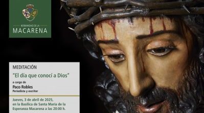 Paco Robles meditará este jueves junto al Señor de la Sentencia