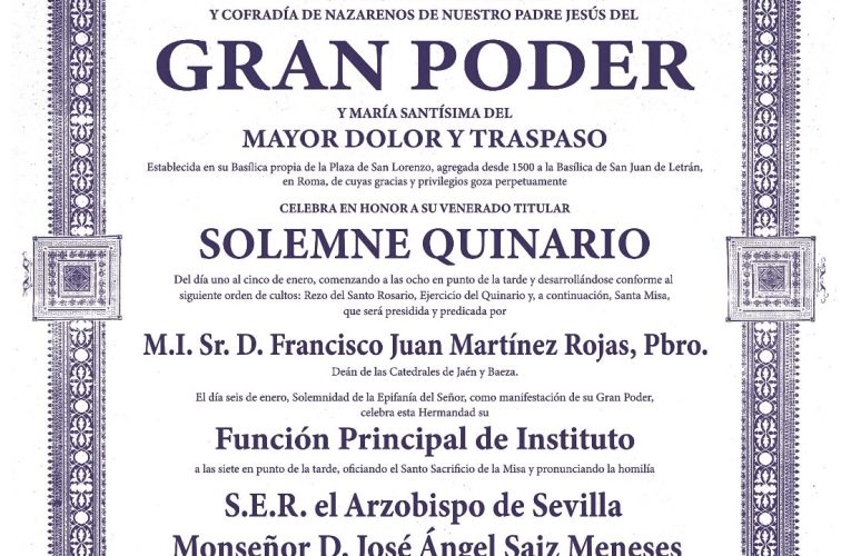 Solemne Quinario a Nuestro Padre Jesús del Gran Poder | Hermandad del Gran Poder